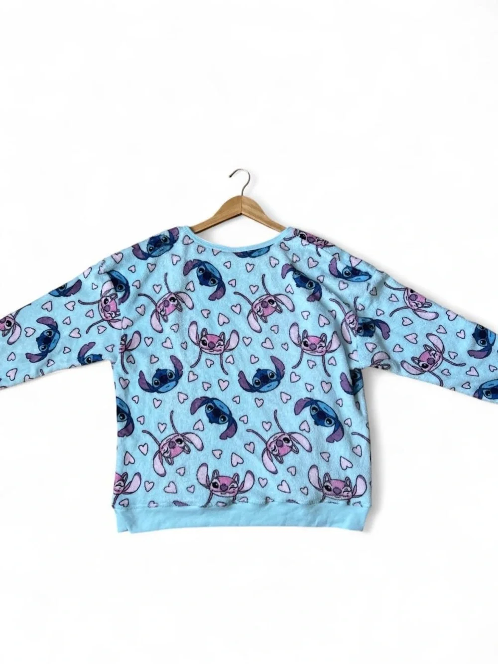 Disney Lilo & Stitch Fleece Pullover Sweatshirt Pastel Kawaii Warm Loungewear XL